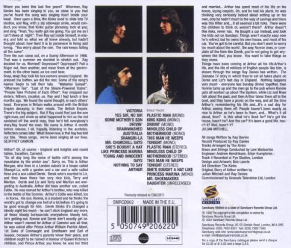 キンクス 名盤 レコード アーサー USオリジナル盤 キンクス『アーサー、もしくは大英帝国の衰退ならびに滅亡